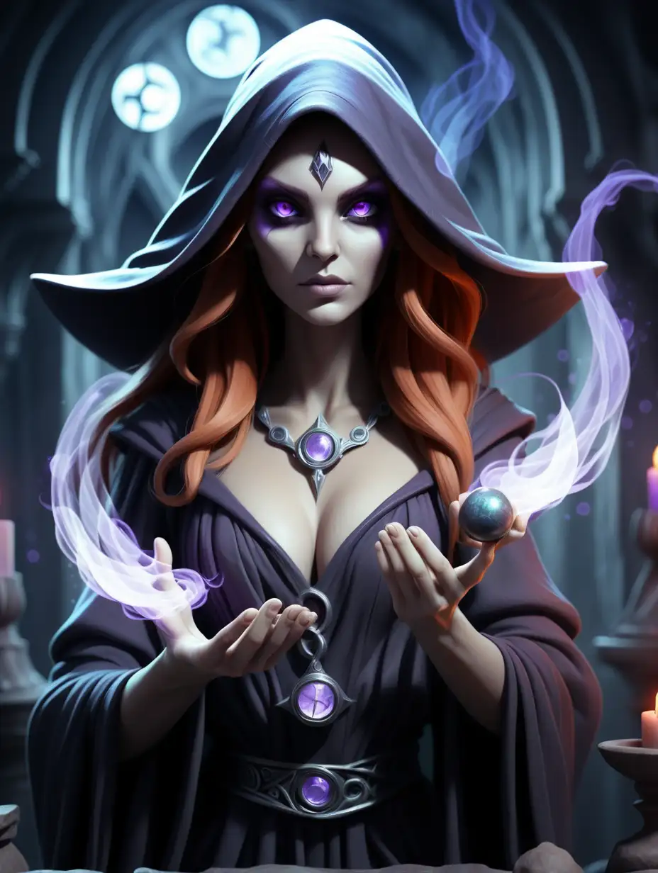 Mystical background, sorceress