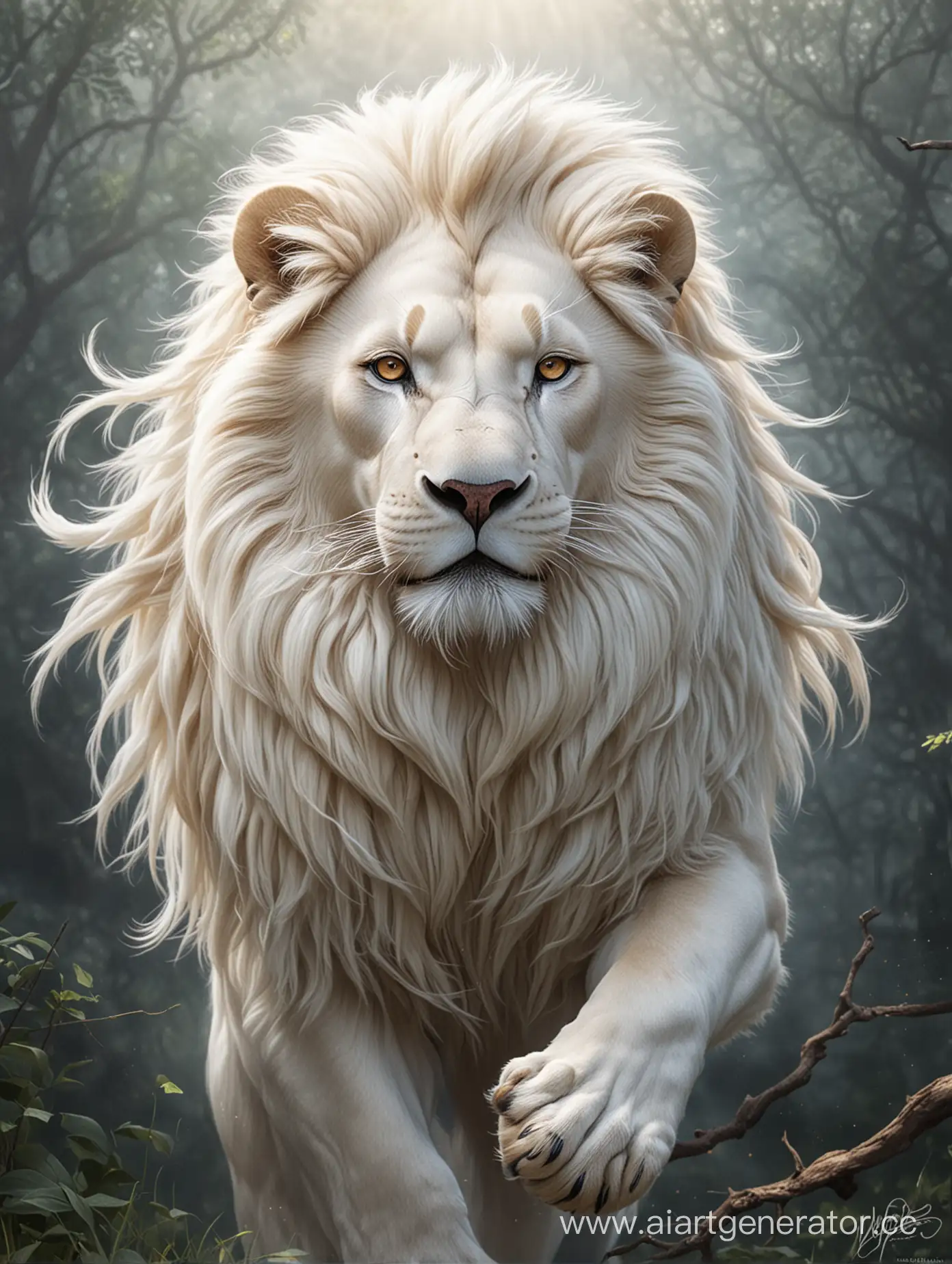 Majestic-White-Lion-in-its-Natural-Habitat