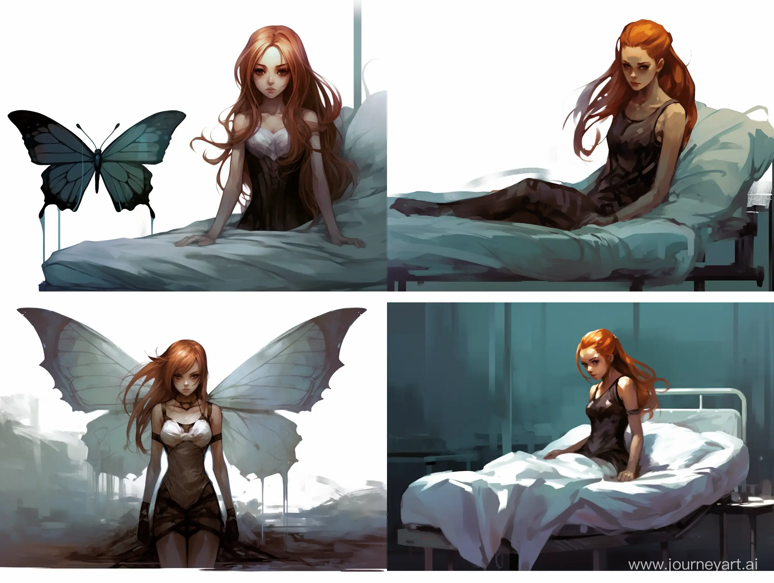 Vulnerable-Ginger-Female-HalfButterfly-Mutant-Rests-in-Hospital-Bed-Concept-Art