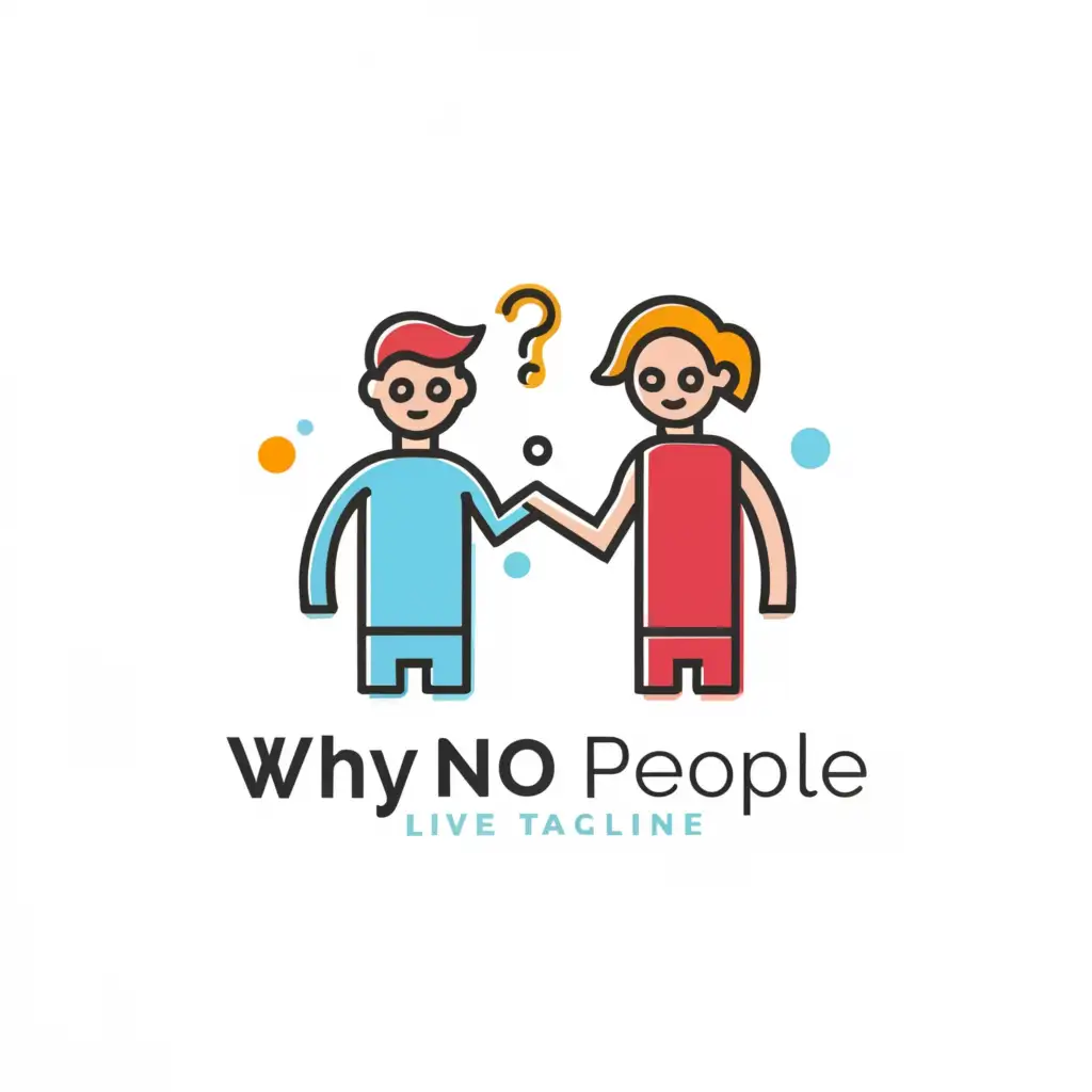 a logo design,with the text "whynopeople", main symbol:boy and girl Live video show,Moderate,clear background