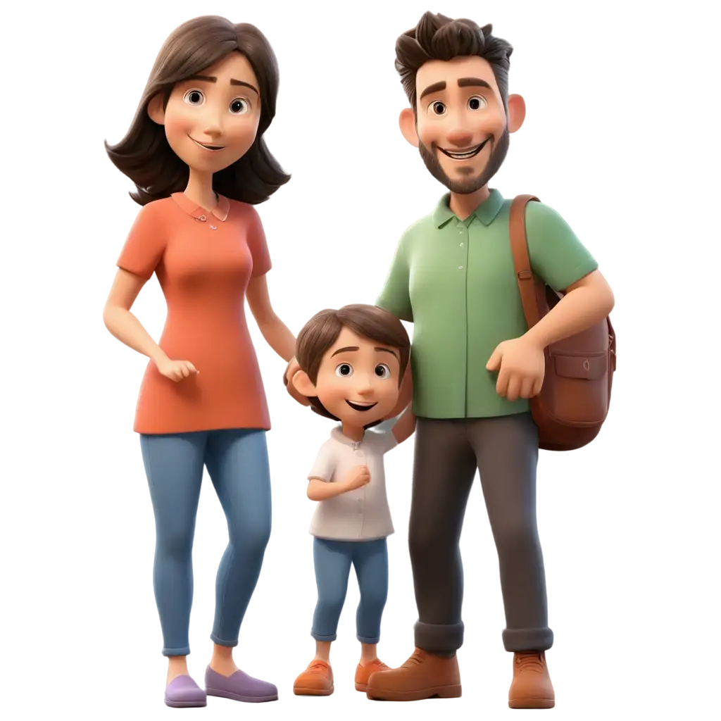 3D-Cartoon-PNG-Image-Joyful-Family-Moment-Captured-in-Vibrant-Colors