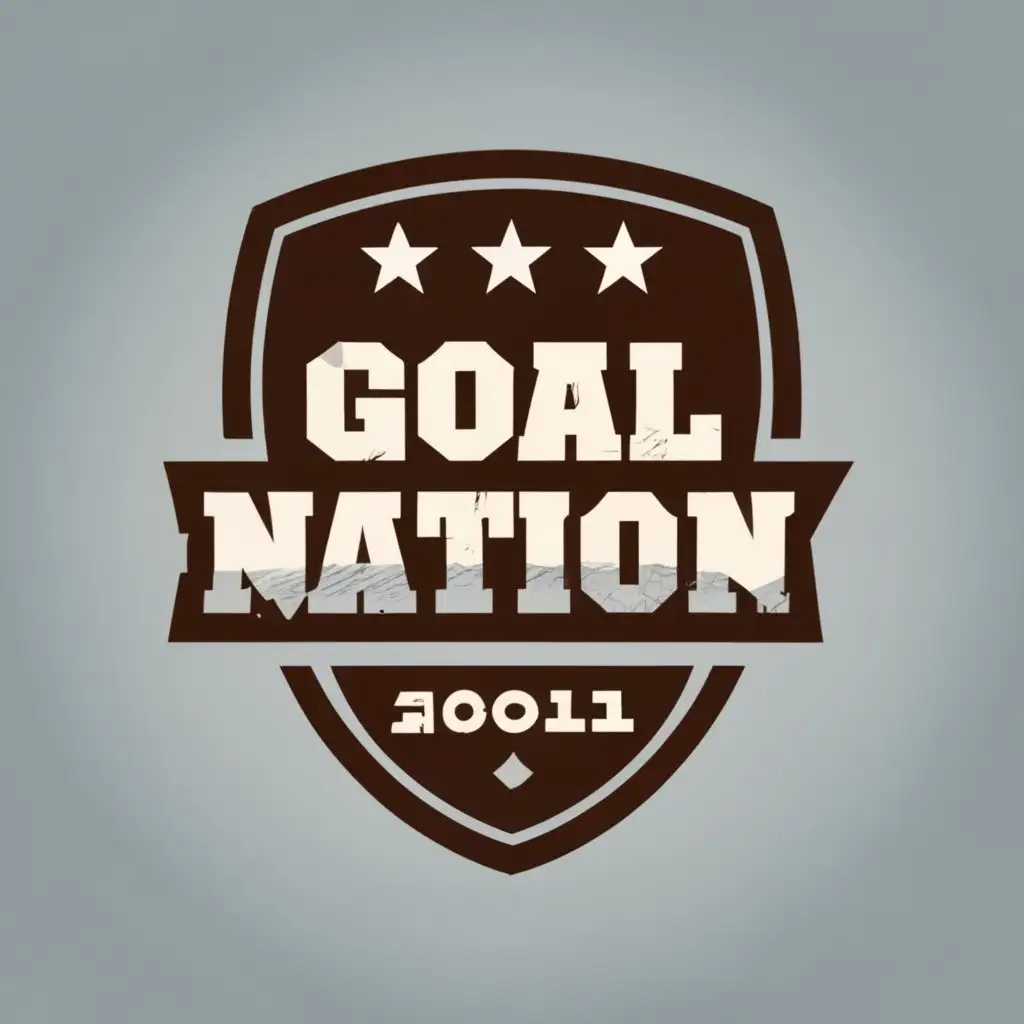 logo, football shield , with the text "Goal Nation", typography