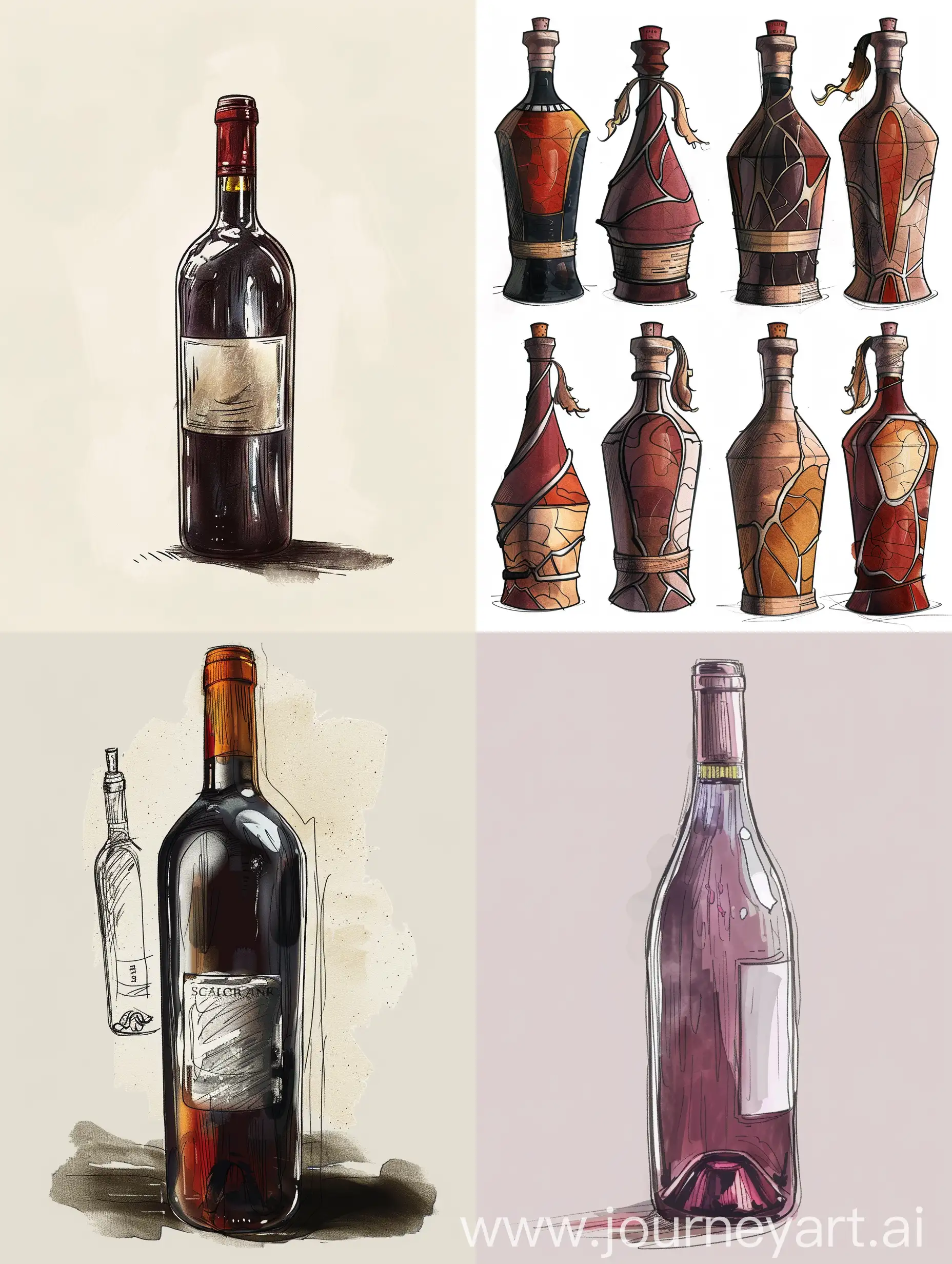 нарисуй мне новый дизайн для бутылки вина
