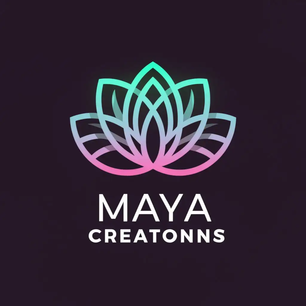 a logo design,with the text 'Maya Creations', main symbol:Lotus ,Moderate,clear background