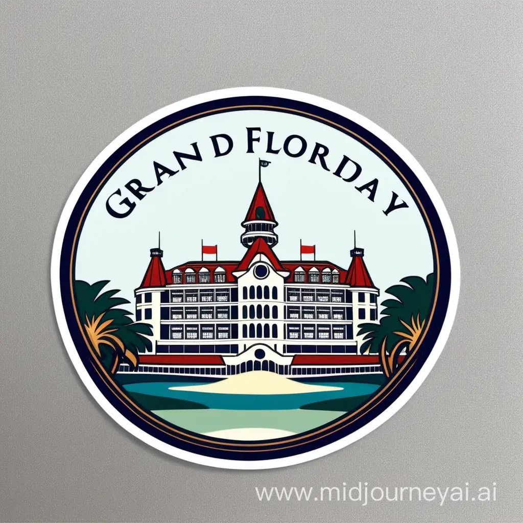 Elegant Grand Floridian Inspired Sticker with Victorian Charm