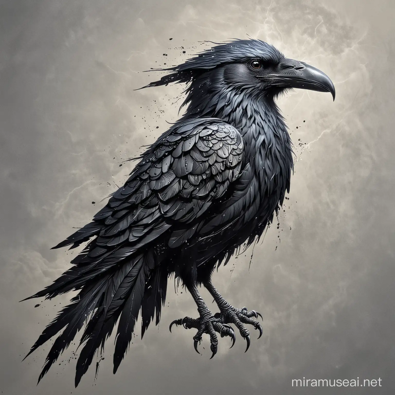 Majestic Thunder Bird Flying in Crow Form