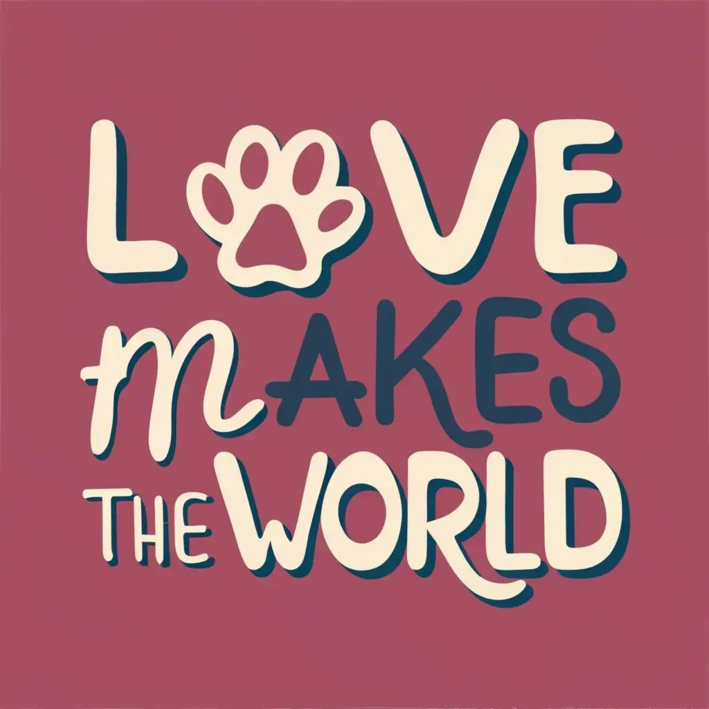 logo, Love makes the world , with the text "Love makes the world", typography, be used in Animals Pets industry