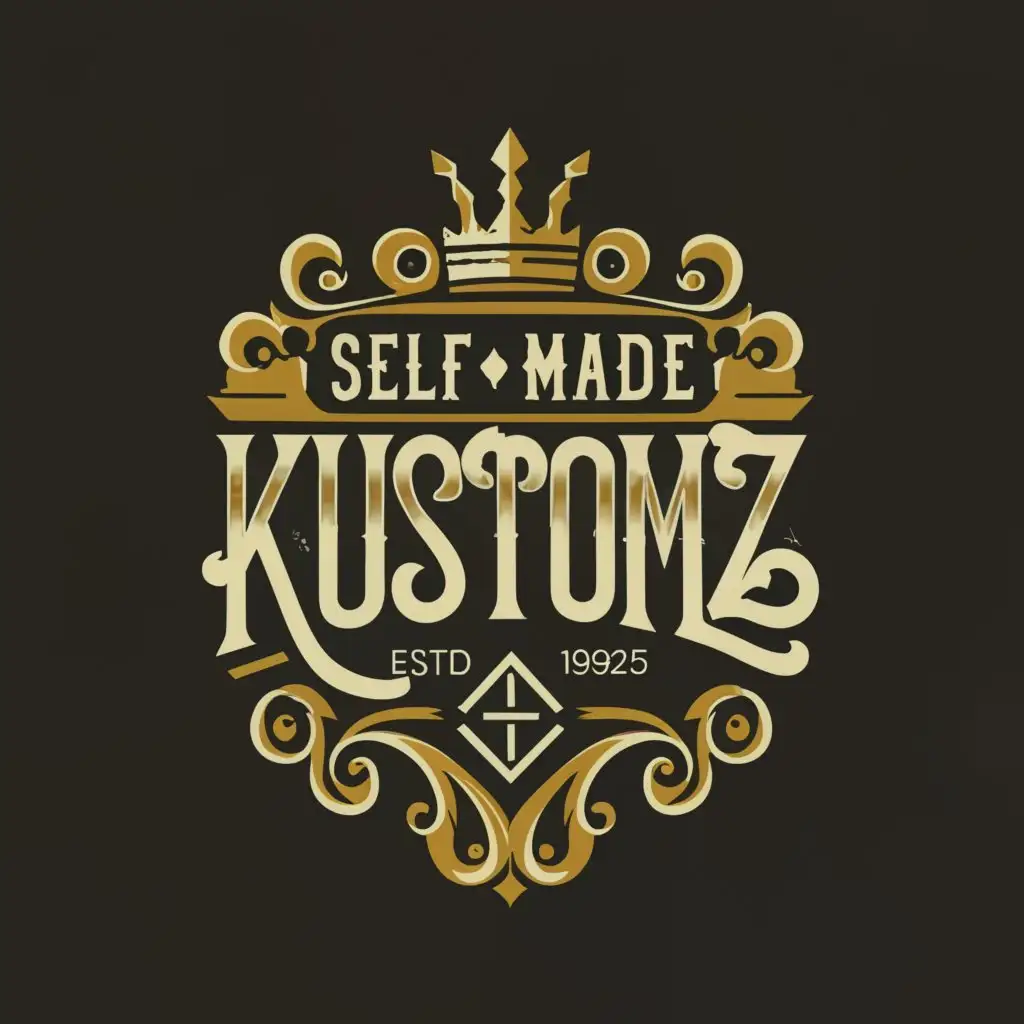 a logo design,with the text "Self Made Kustomz", main symbol:Crown, ,complex,clear background