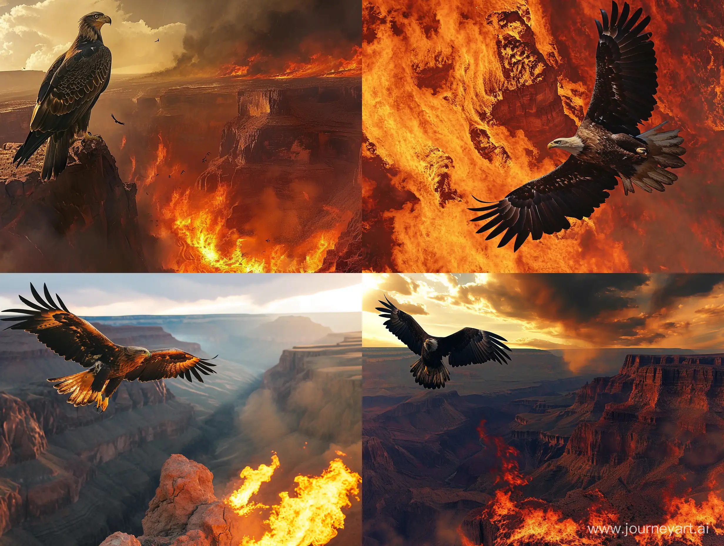 Eagle-Soaring-Above-Arizona-Desert-Canyon