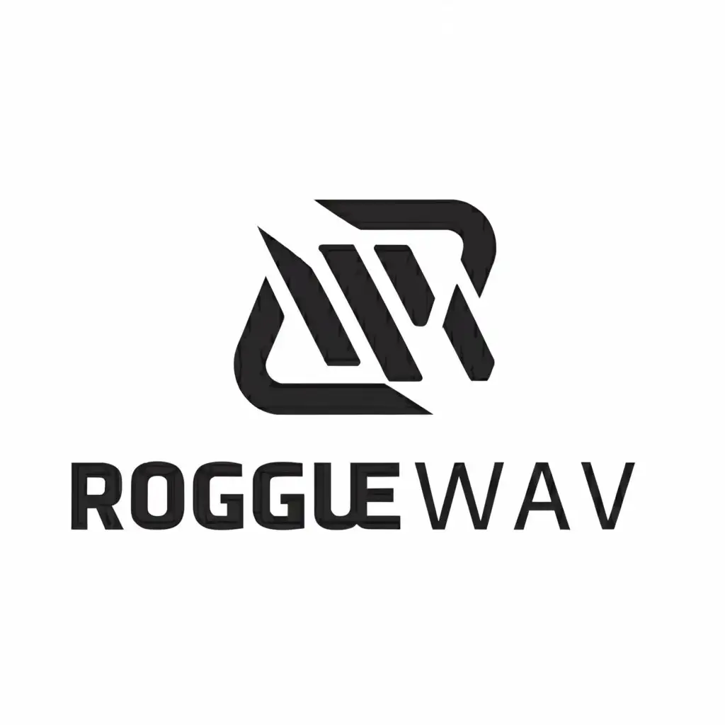 a logo design,with the text "ROGUEWAV", main symbol:The letter R in a circle.,Moderate,clear background