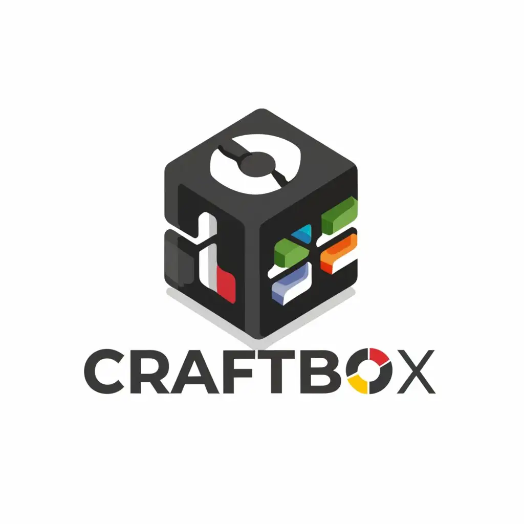 a logo design,with the text 'CRAFTBOX', main symbol:A BOX,Moderate, be used in Technology industry, clear background, movement line element