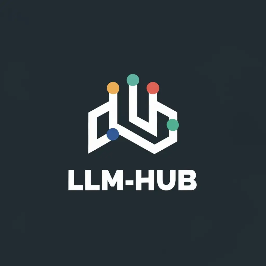 a logo design,with the text "LLM-HUB", main symbol:Distribute data,Minimalistic,be used in Internet industry,clear background
