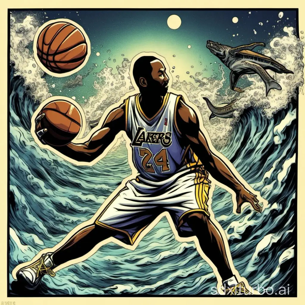 Dynamic-Kobe-Bryant-Basketball-Elbow-Strike-in-Deep-Sea-Setting