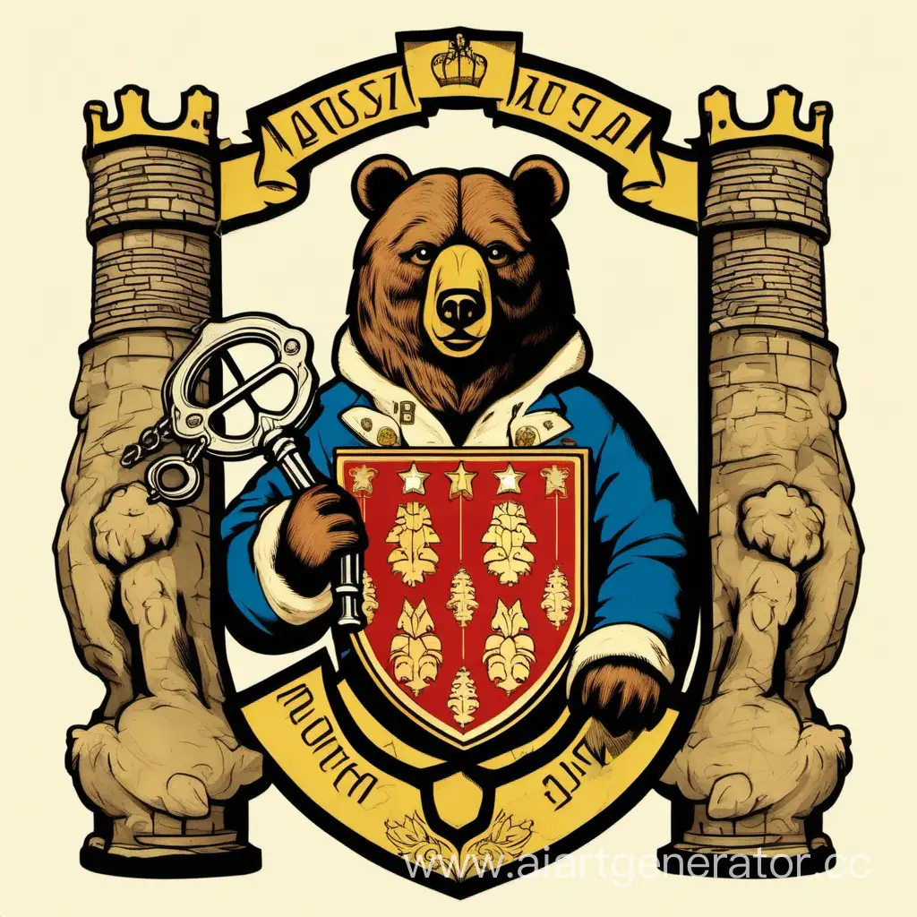 Russian-City-Coat-of-Arms-with-Bear-Holding-Key