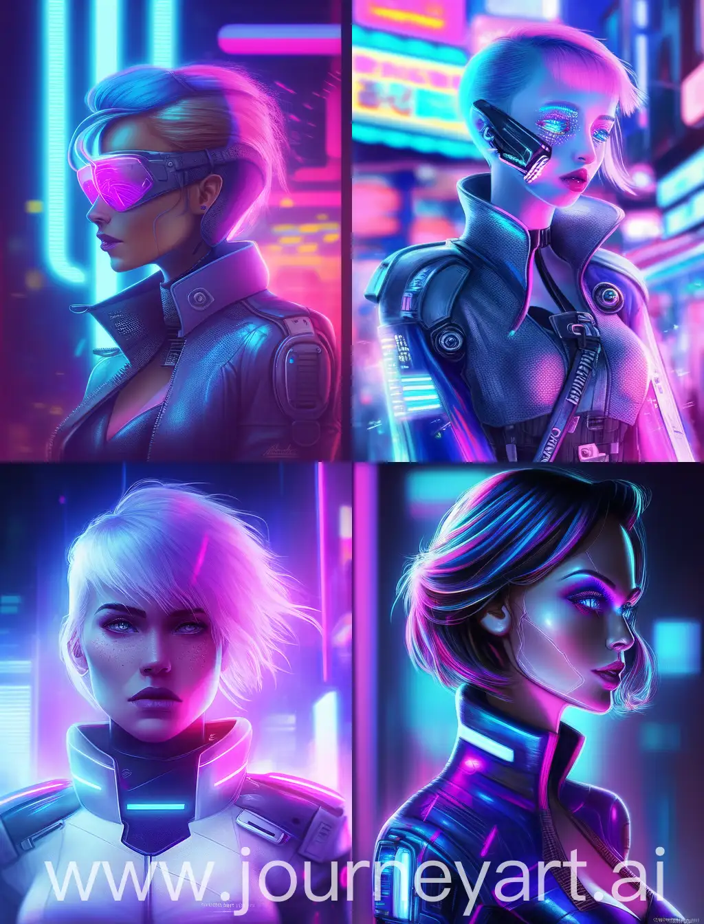 beautiful woman, translucent glass techpunk, cyberpunk, with subtle pink and blue gradients, neon lights, backlight, pastel colours, sci-fi, realistic, futuristic.