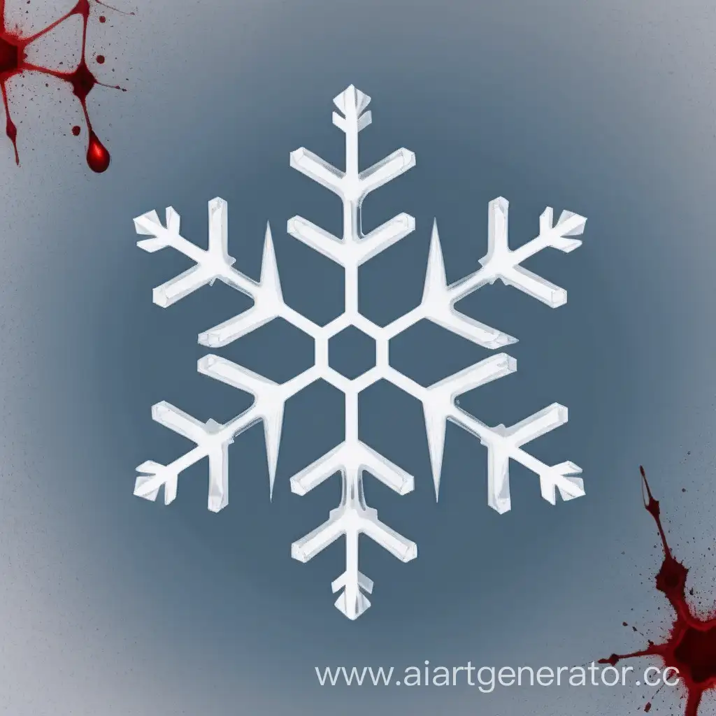 Eerie-BloodStained-Snowflake-on-GrayBlue-Background