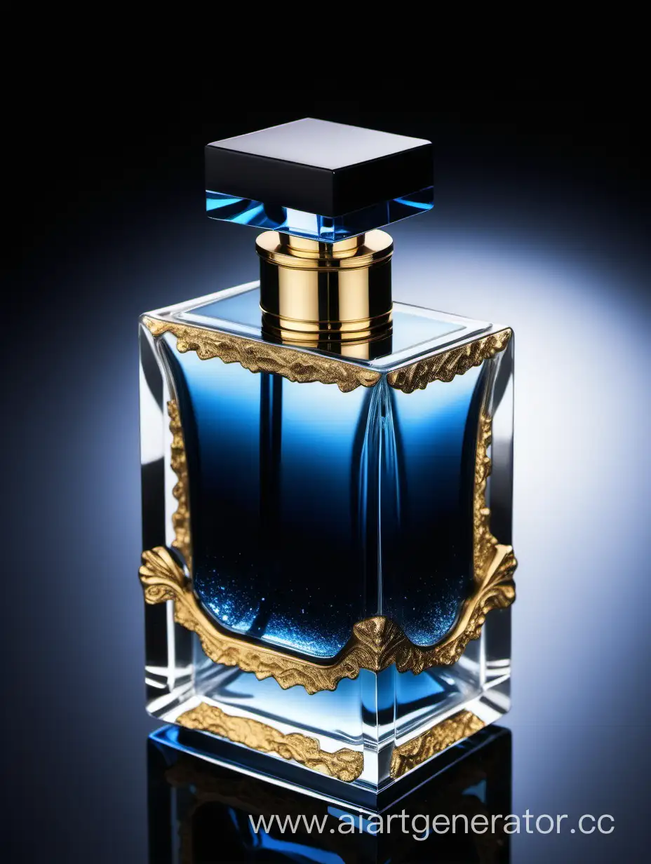 Exquisite-Crystal-Clear-Perfume-Bottle-in-Blue-Black-and-Gold