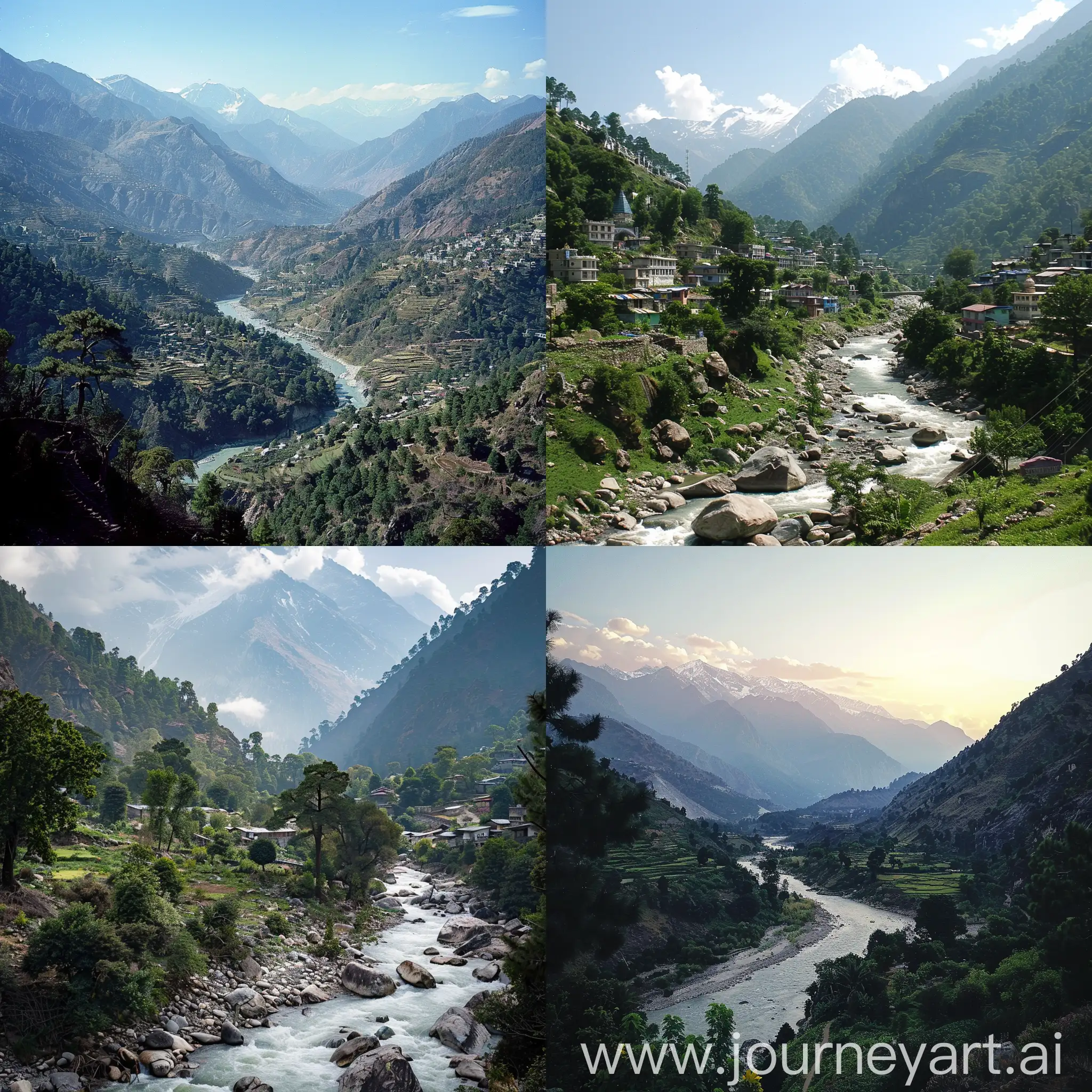 view of Pithoragarh  and their glacier and river story is pahadi people keft their home and muslim community accuried thei land