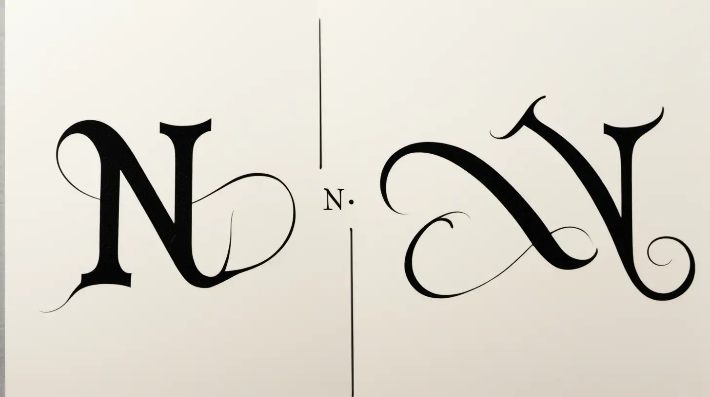 Contrasting Caligraphic and NonCaligraphic Ns