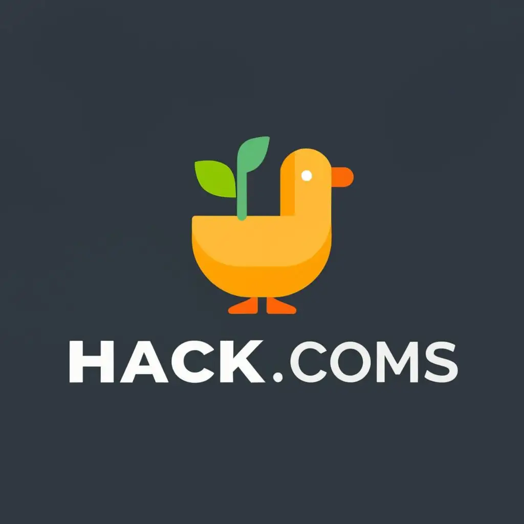 logo, STEM, duck, with the text "HACK. COMS", typography, be used in Technology industry