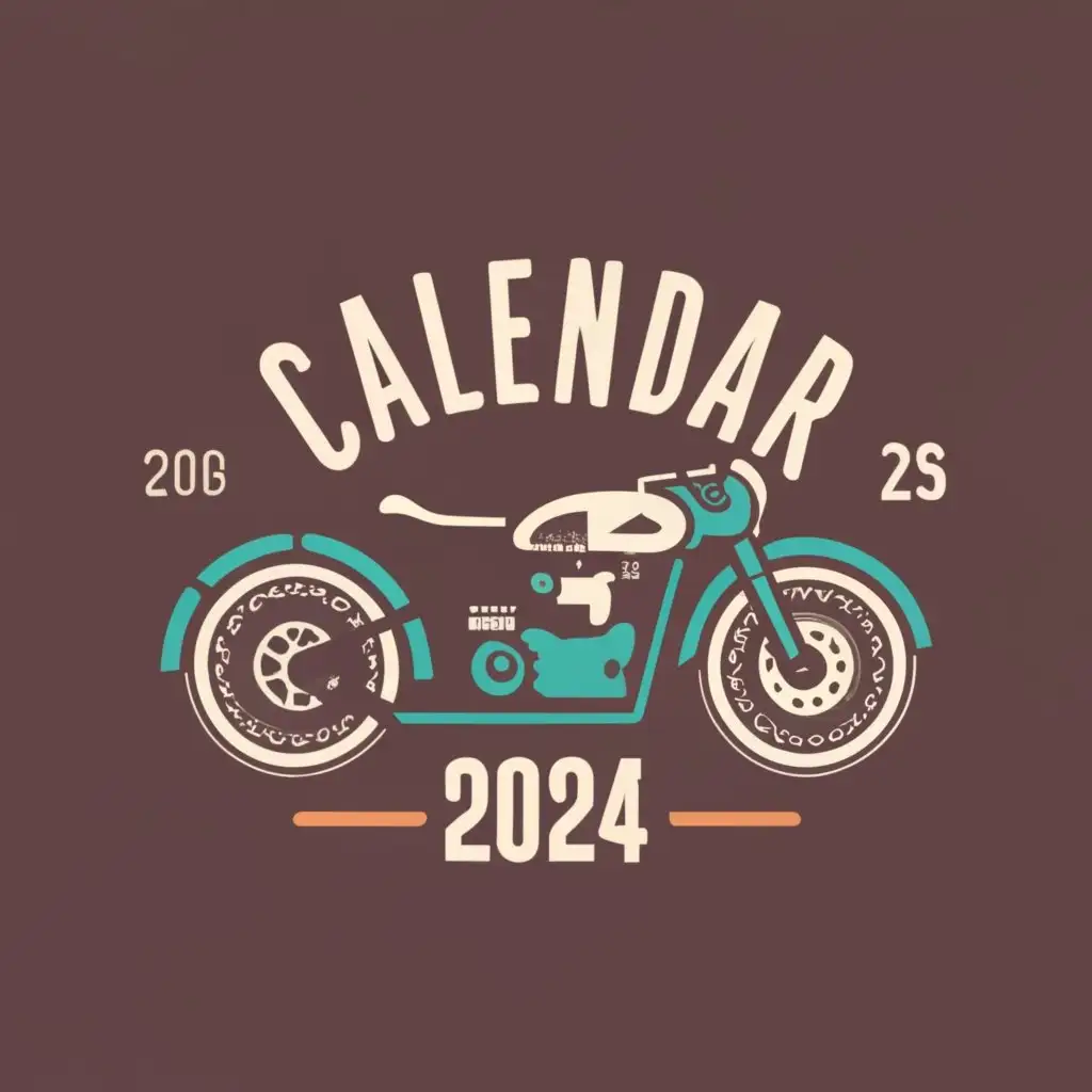 LOGO Design For Revv Cafe Racer Motorcycle and Calendar 2024 Typography