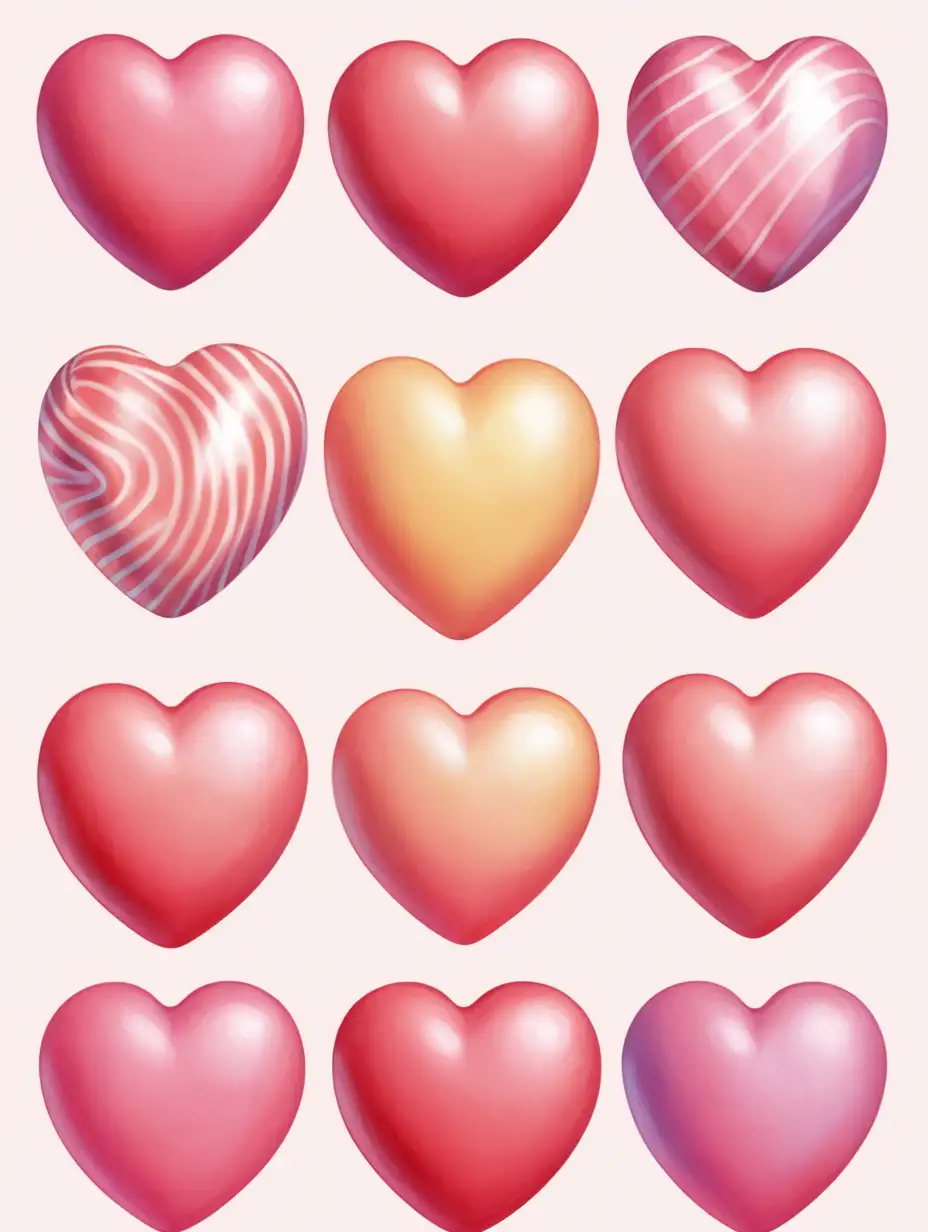 Colorful Candy Heart with Artistic Shading