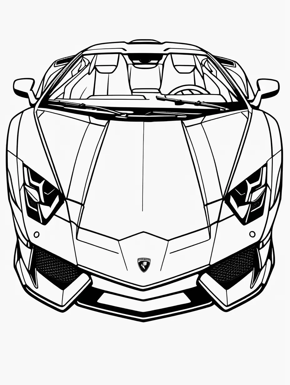 Lamborghini Coloring Page for Kids Fun Car Drawing Activity