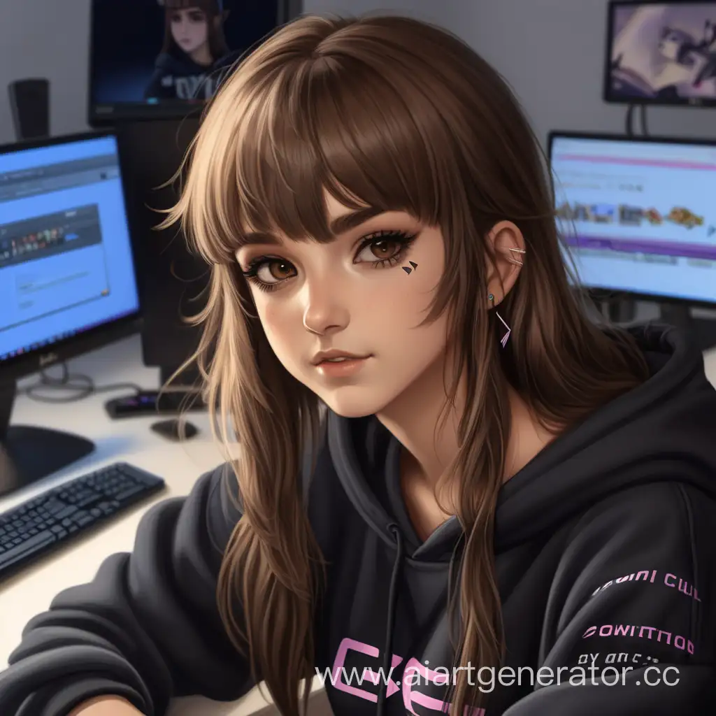 Young-Gamer-Girl-with-Nose-Piercing-Playing-on-Computer