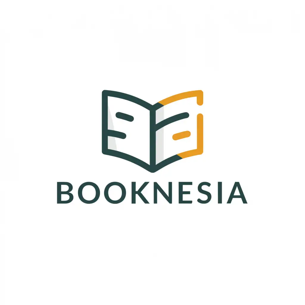 a logo design,with the text "Booknesia", main symbol:Book,Minimalistic,be used in Education industry,clear background