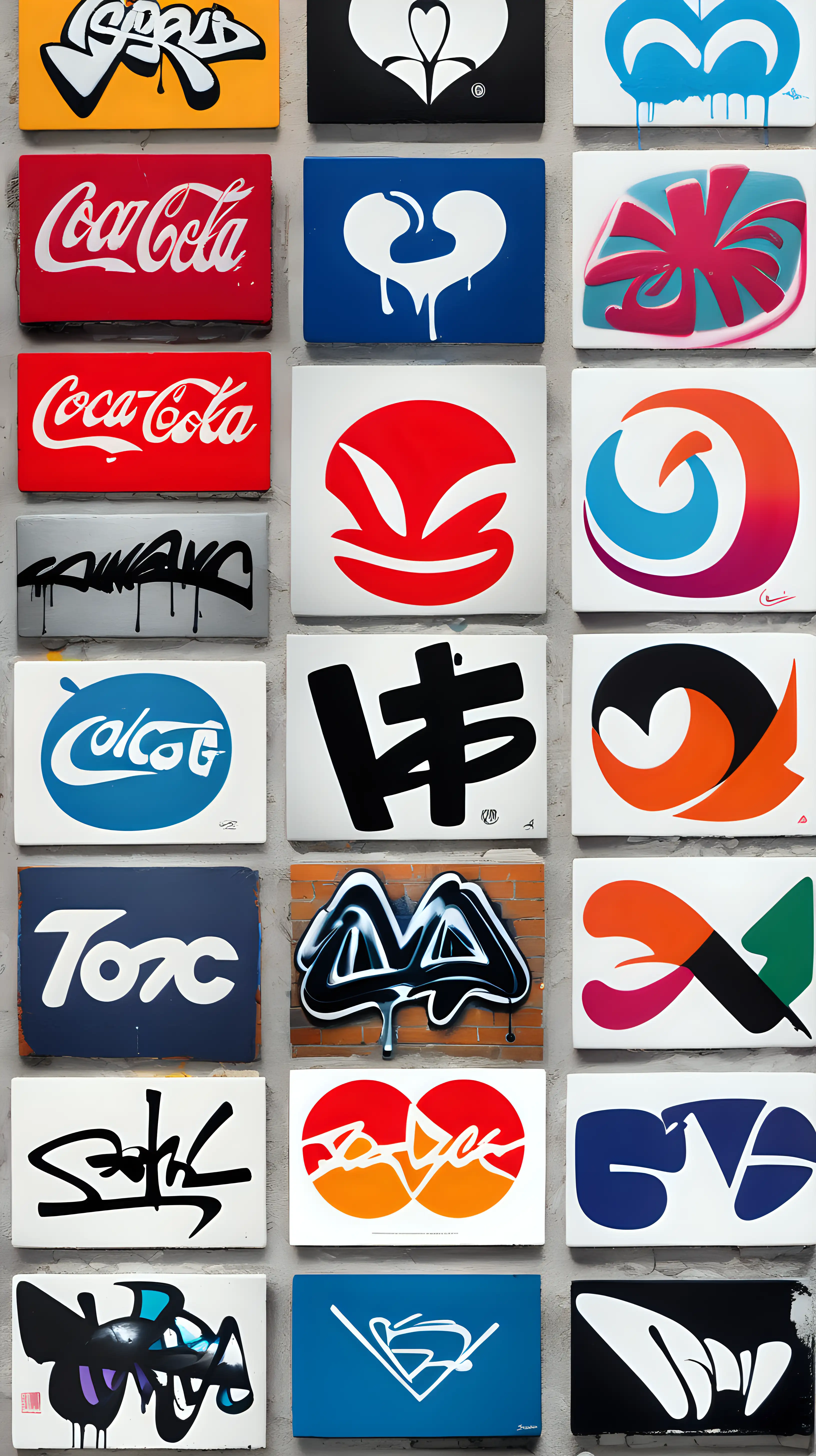 100 bekende logo's is grafitti