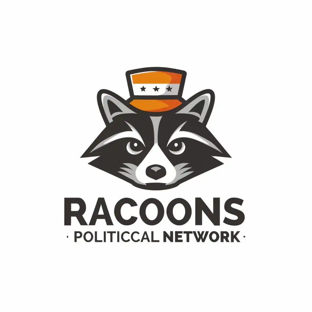 a logo design,with the text "Raccoons Political Network", main symbol:Raccoon,Moderate,be used in Internet industry,clear background