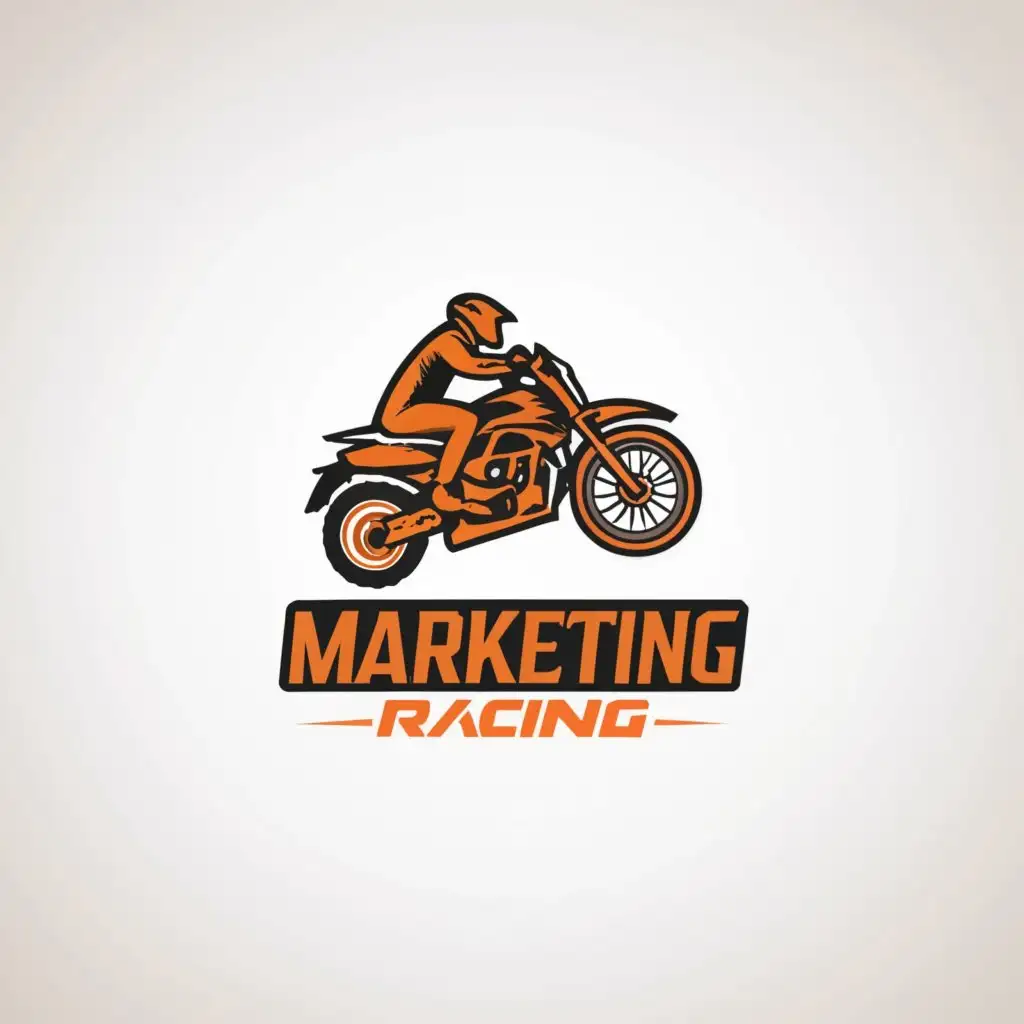 a logo design,with the text "Marketing Racing", main symbol:Rider,Moderate,be used in Automotive industry,clear background