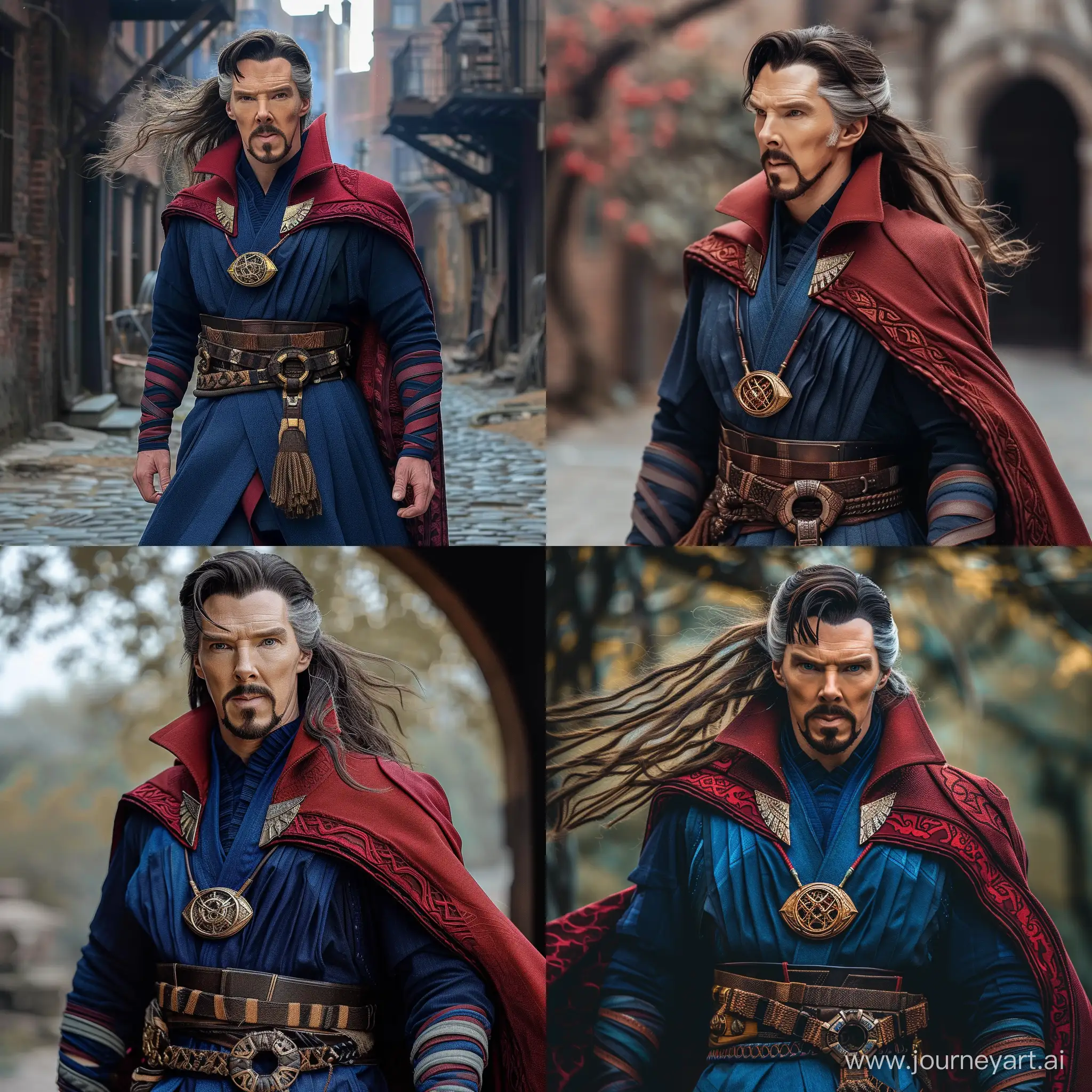 Doctor Strange with long hair sleevleess outfit