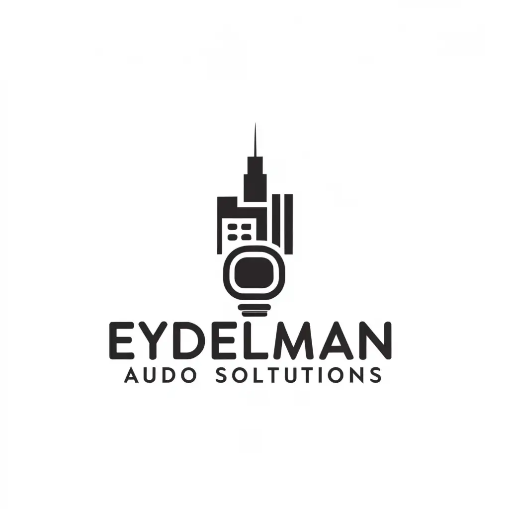a logo design,with the text "Eydelman And Company Audio Solutions", main symbol:Something creative and Chicago related,Moderate,clear background