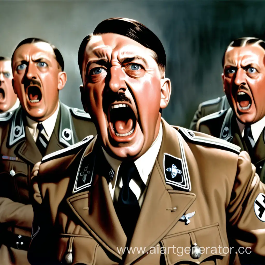 Адольф Гитлер кричит и боится


