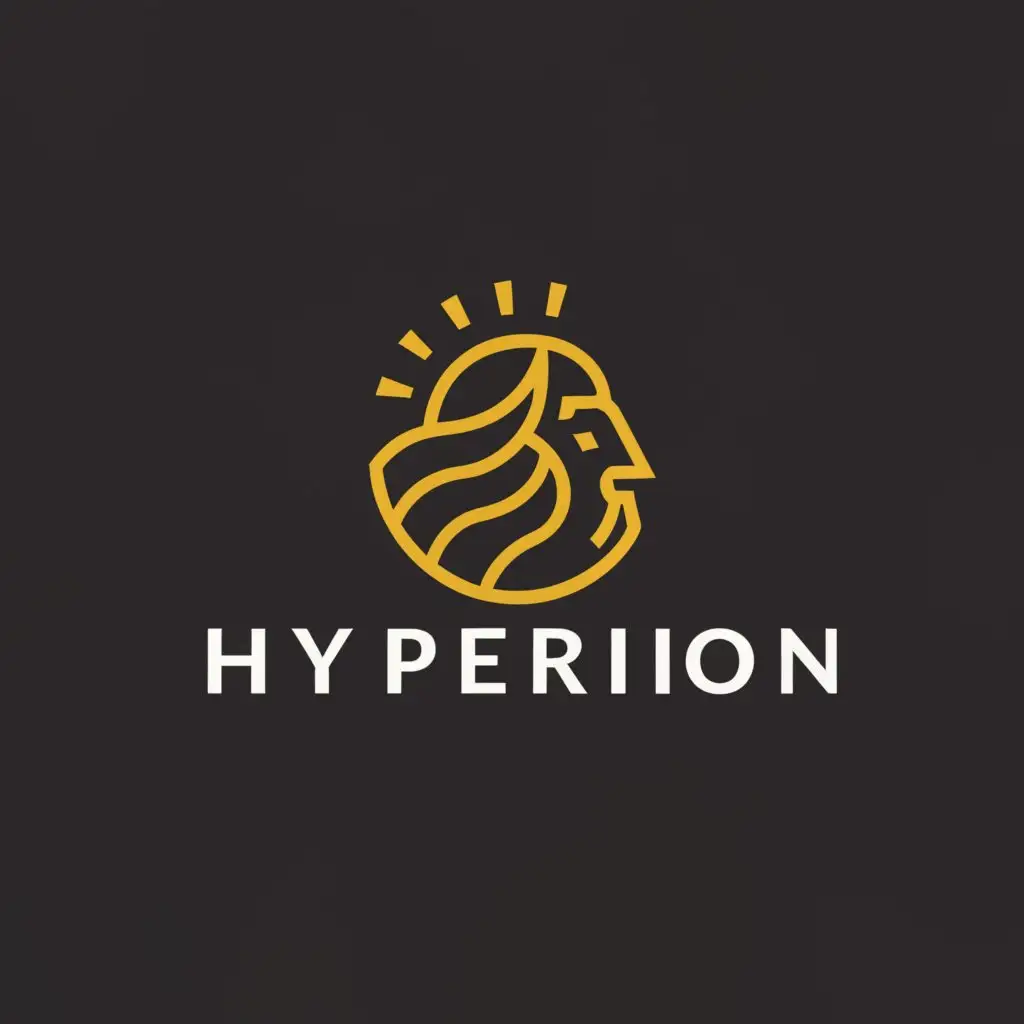 a logo design,with the text "Hyperion", main symbol:zeus, face, beard, 
god, greek, sun, light, circle, mythology, lightning bolt, hair,Minimalistic,be used in Technology industry,clear background