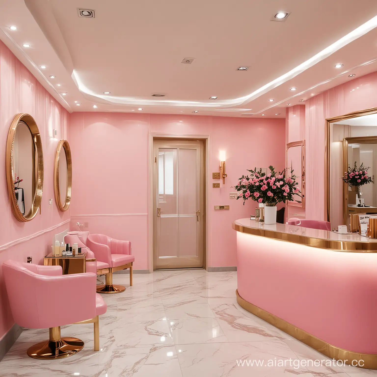 Luxurious-Beauty-Salon-Reception-in-GoldPink-Ambiance