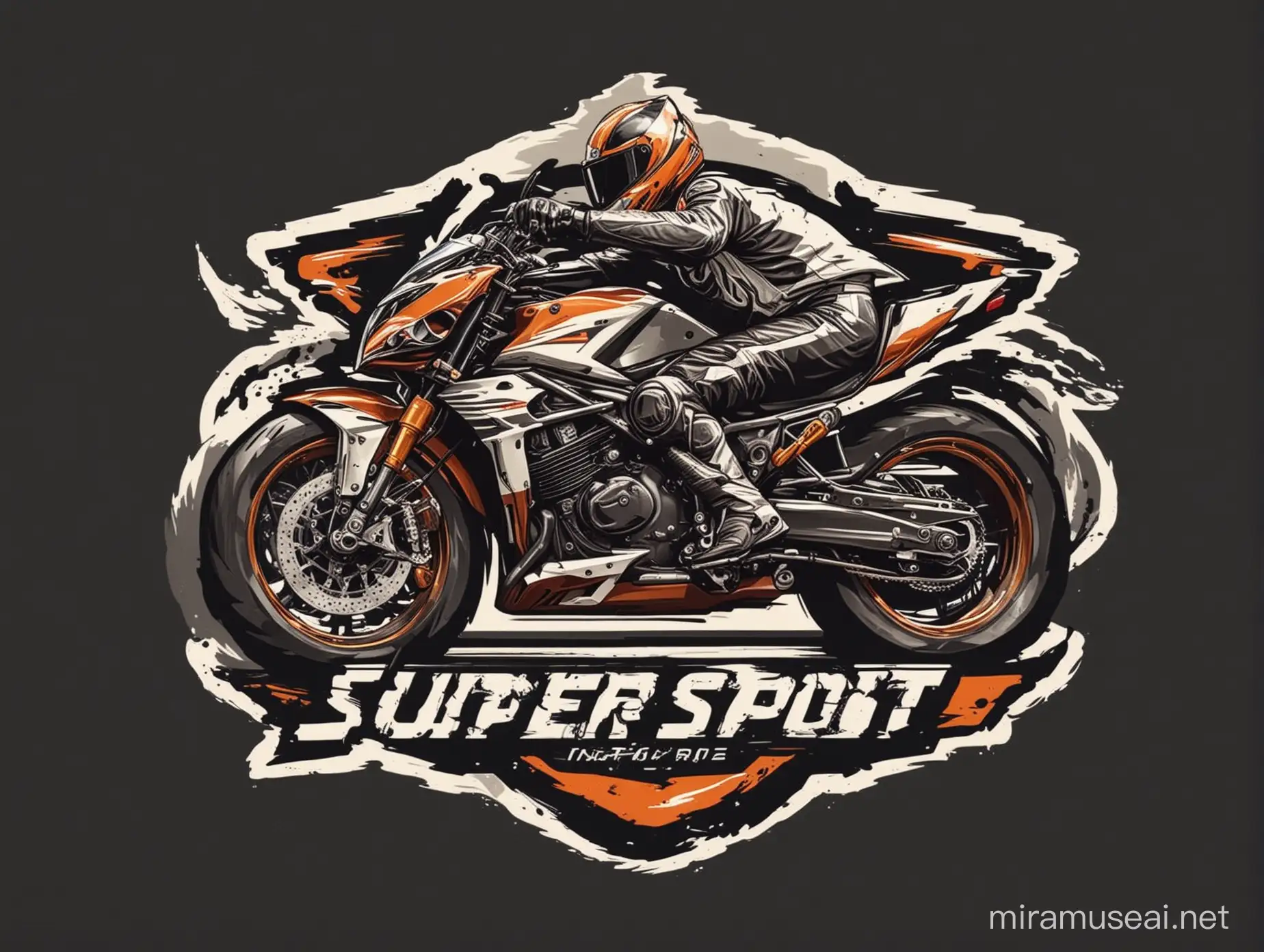 Dynamic Racing Super Sport Motorcycle Logo in PNG Format