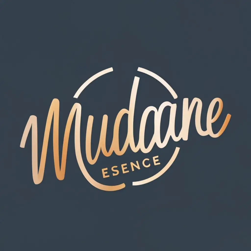logo, mundane, with the text "mundane essence", typography