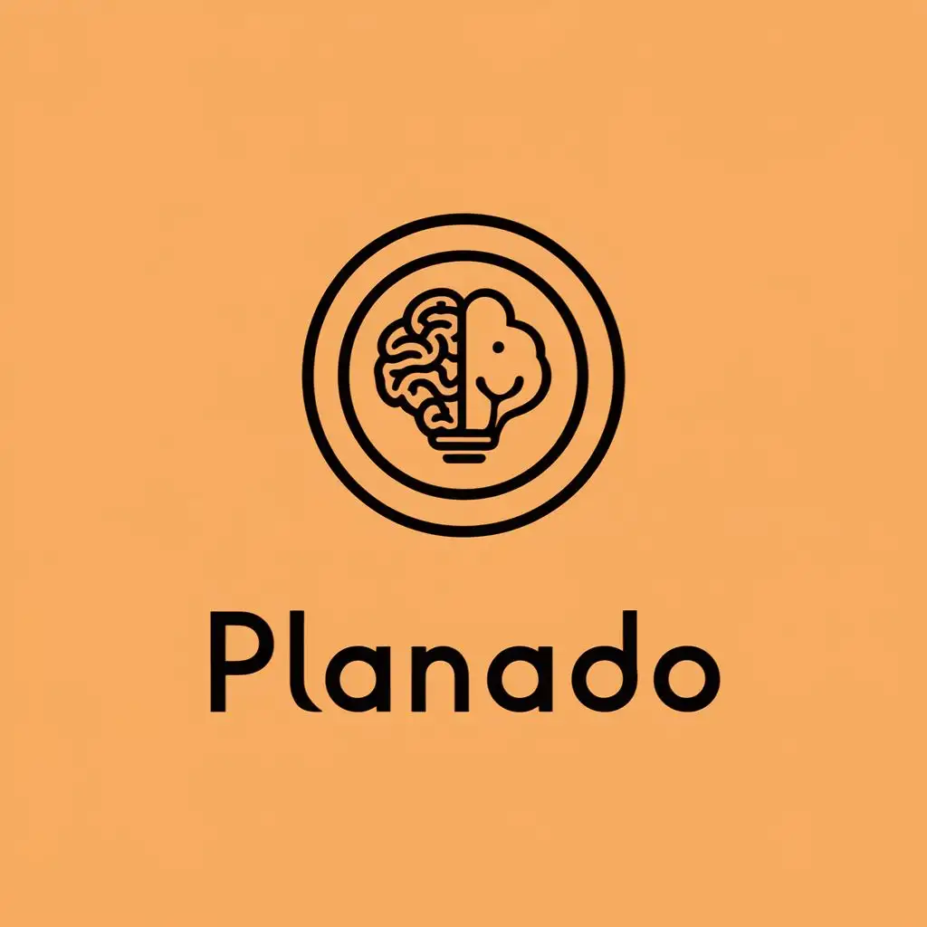 LOGO-Design-For-PLANADO-Innovative-Brain-and-Lightbulb-Enclosed-in-Double-Circles