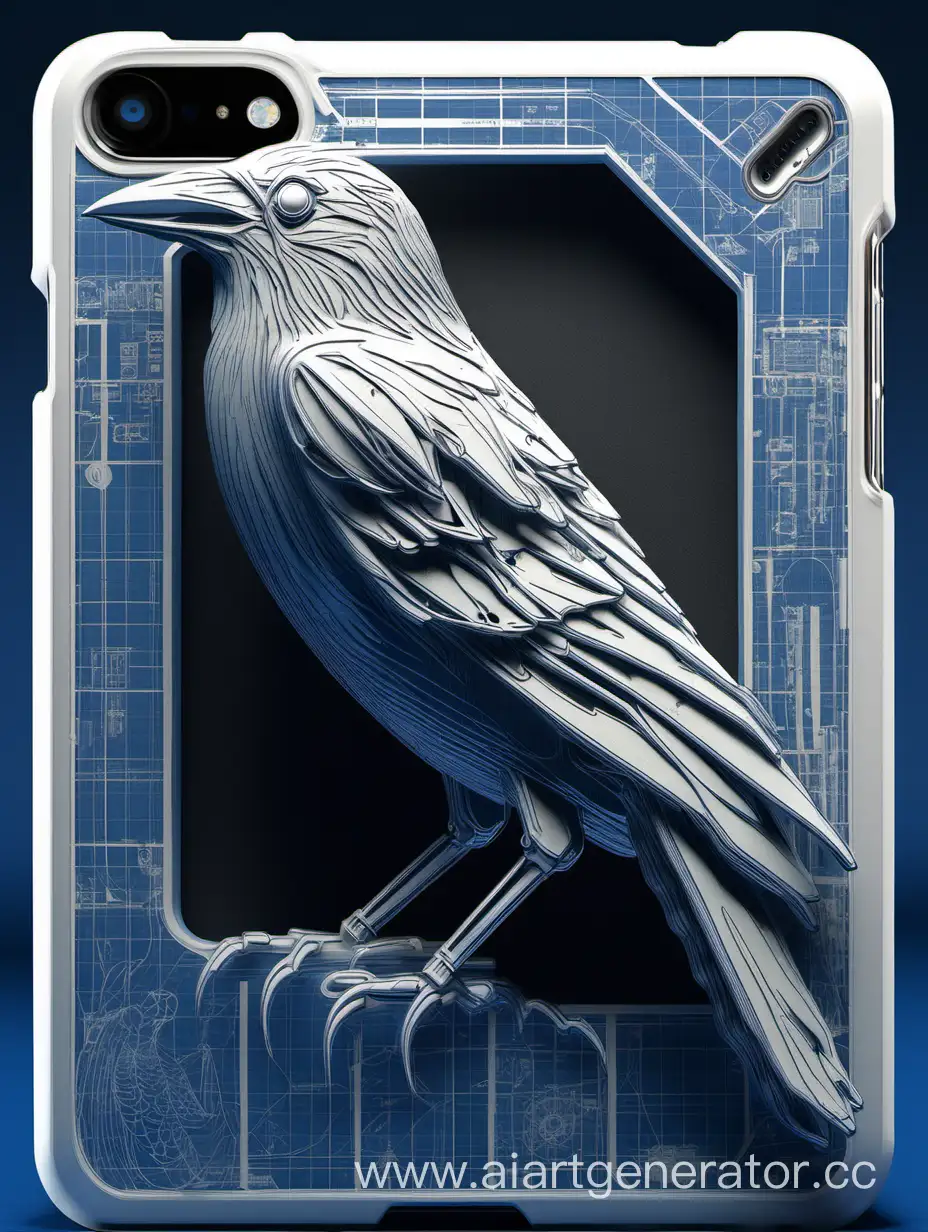 Intricate-3D-Printed-Crow-Blueprint-Unique-Sculpture-Design