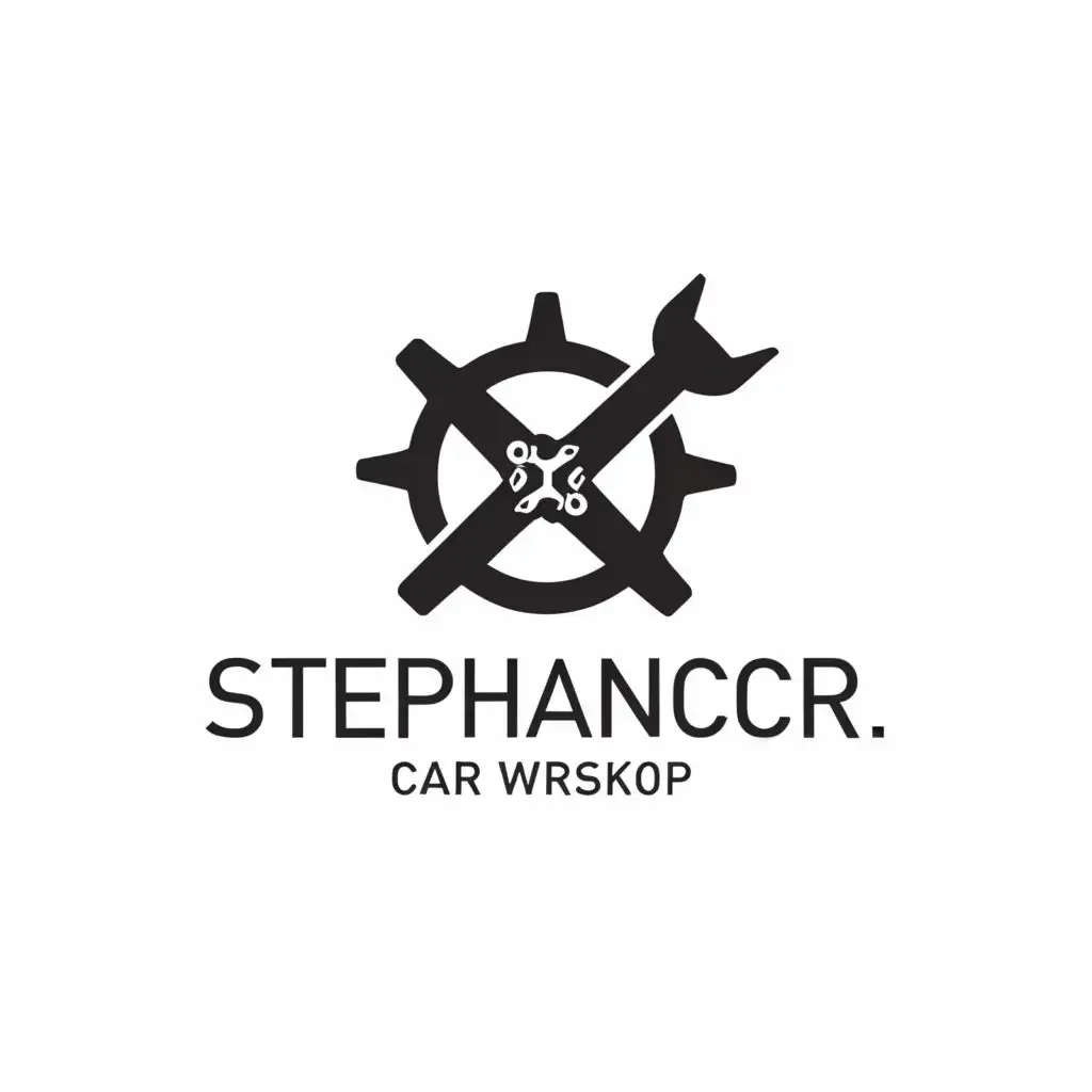 a logo design,with the text "StephanoCR", main symbol:Car Workshop,Minimalistic,be used in Automotive industry,clear background