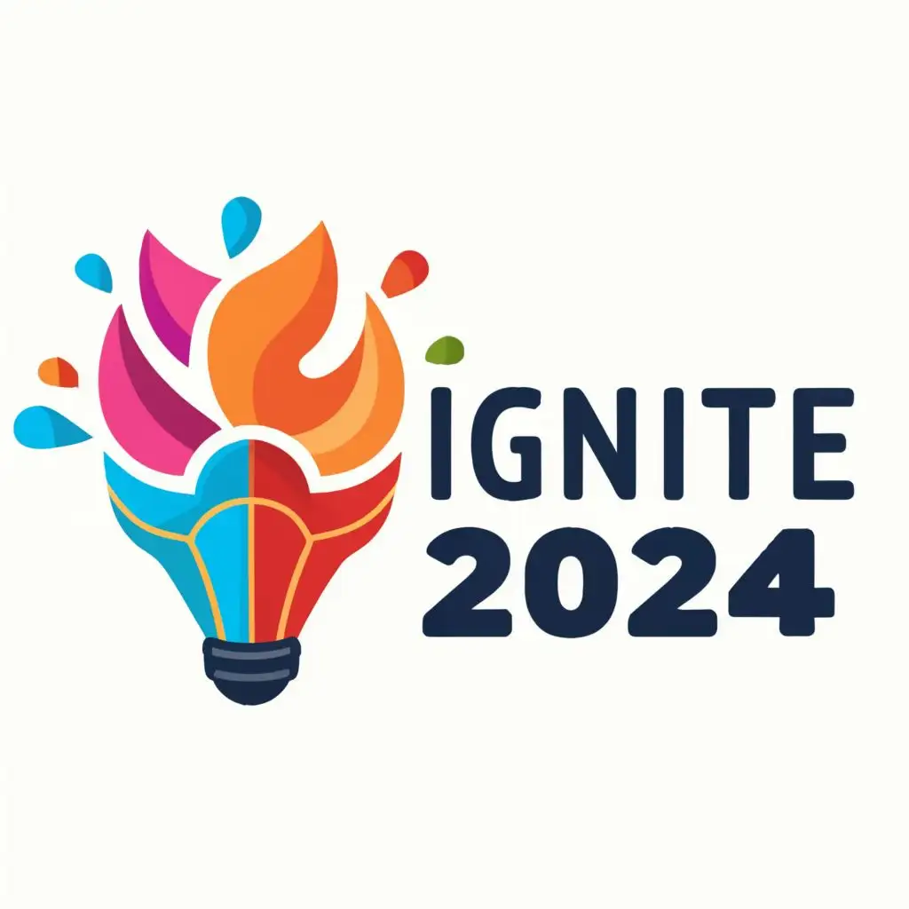 logo, TECHFEST, with the text "IGNITE 2024", typography, be used in Education industry