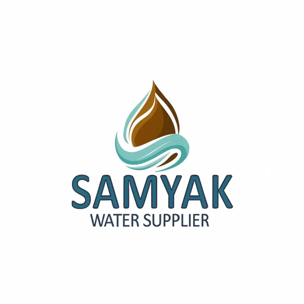 logo, main symbol of water, with the text "SAMYAK WATER SUPPLIER", typography