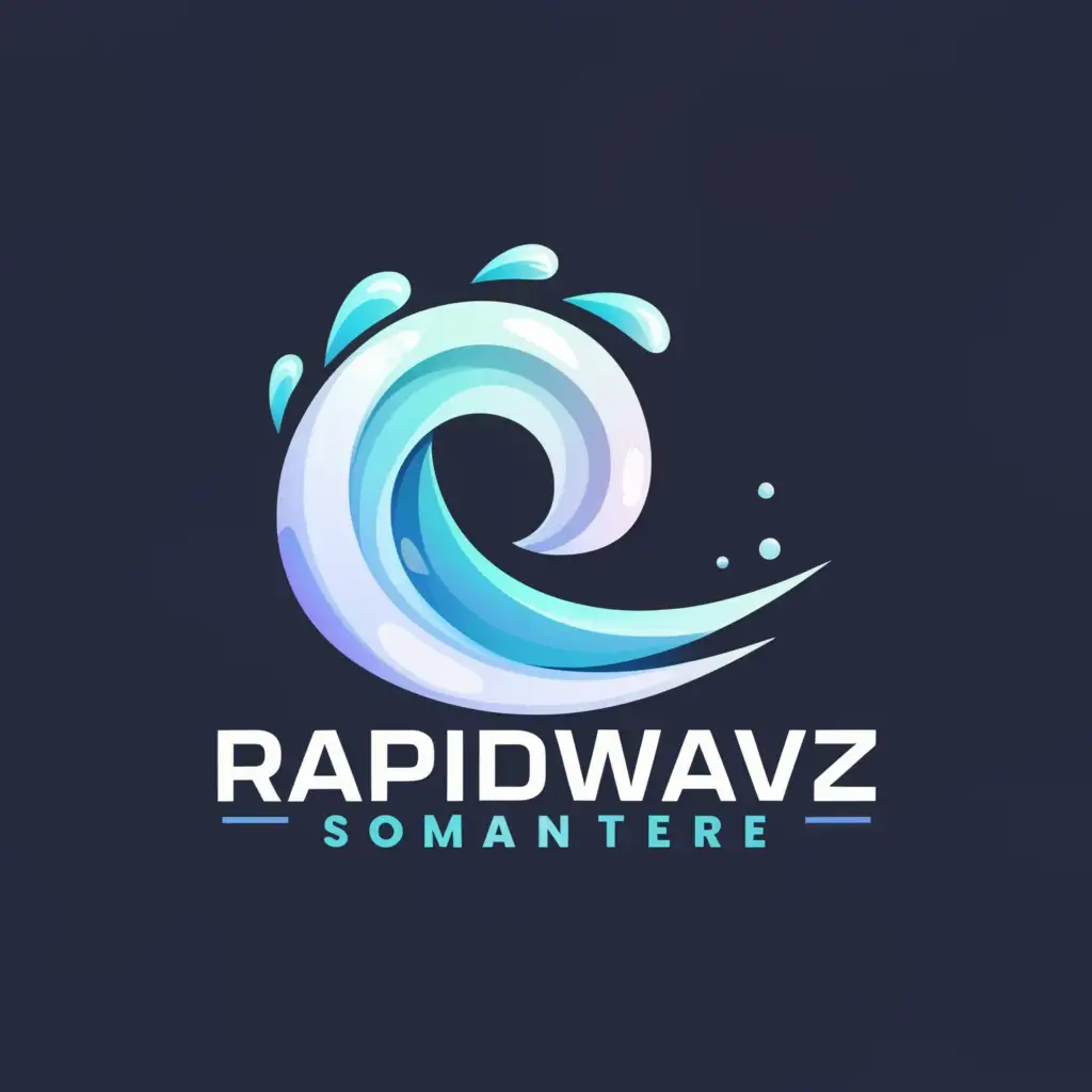 a logo design,with the text 'Rapidwavez', main symbol:A moderate ocean wave coming from the left,Moderate,clear background, remove bottom text