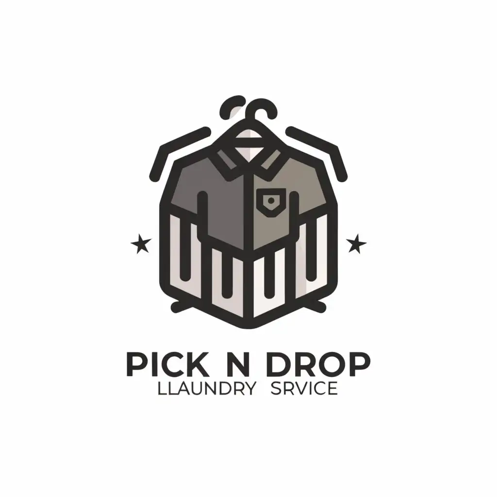 a logo design,with the text "Pick N Drop", main symbol:Laundry Service,complex,clear background