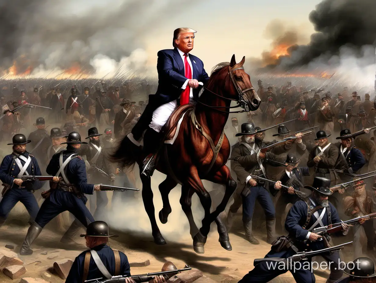 Дональд Трамп в форме вркмён гражданской войны готовит мятеж