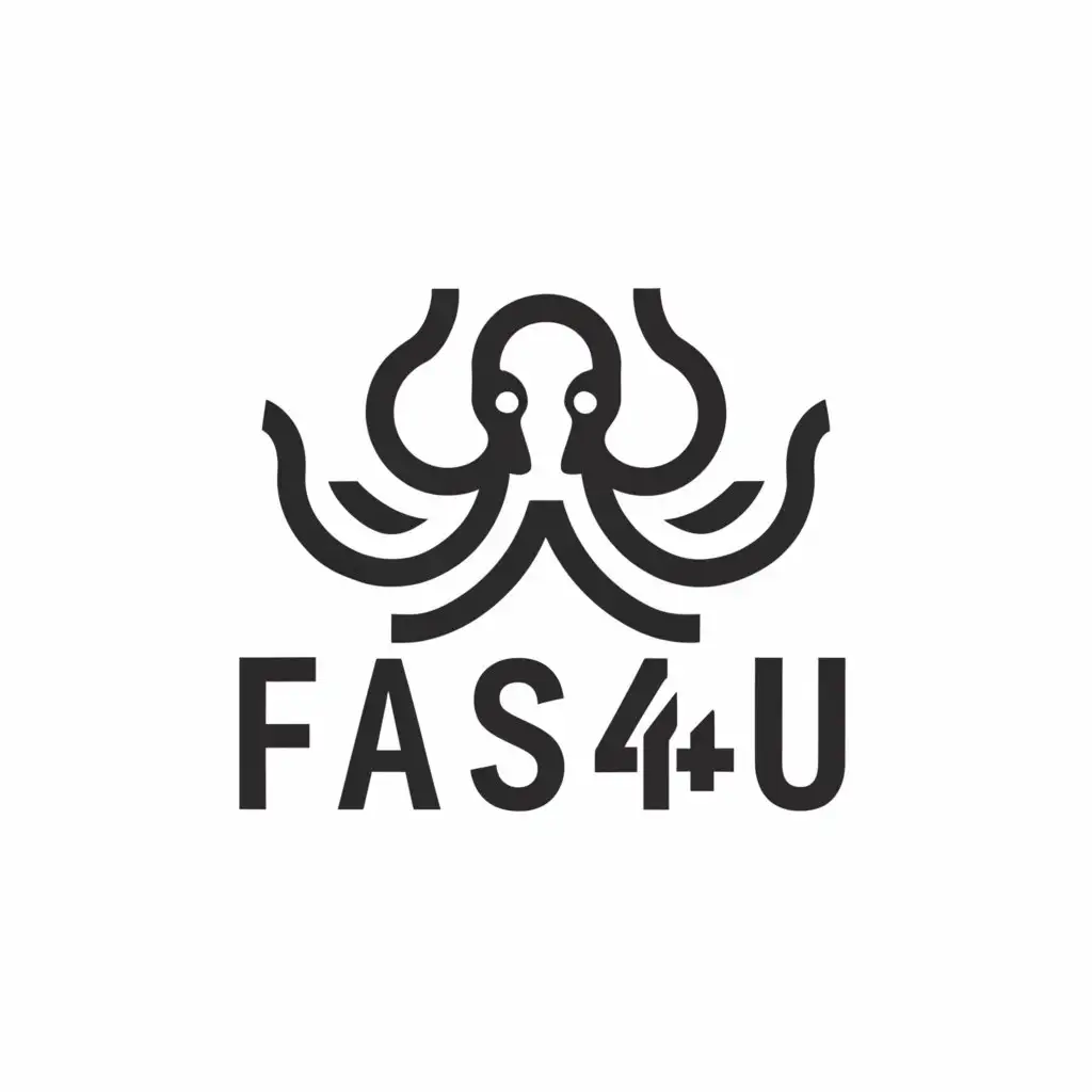 a logo design,with the text "FaaS4U", main symbol:octopus,Minimalistic,be used in Technology industry,clear background