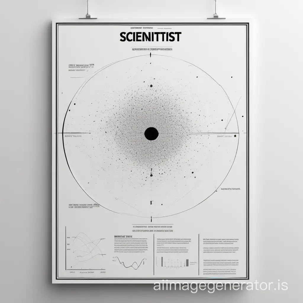 You are a scientist who is also a professional artist and graphic designer. I want to give my boyfriend a gift. He is a PhD student in machine learning. He likes statistics, AI, neuroscience, and philosophy. I want you to help me create a poster that would show theorems in a visually pleasing way. The poster has to have the following features: Minimalistic design, black and white only, creative, and visually pleasing.