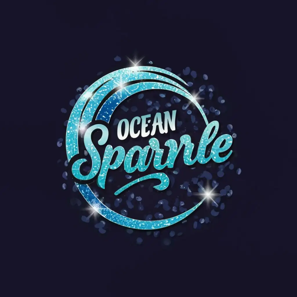 a logo design,with the text "Ocean sparkle", main symbol:Glitter,Moderate,clear background